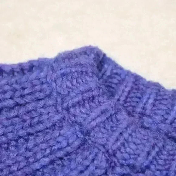 MARINE LAYER Royal Purple Knit Sweater Pleated Neck Merino Wool Women Small - Picture 10 of 12